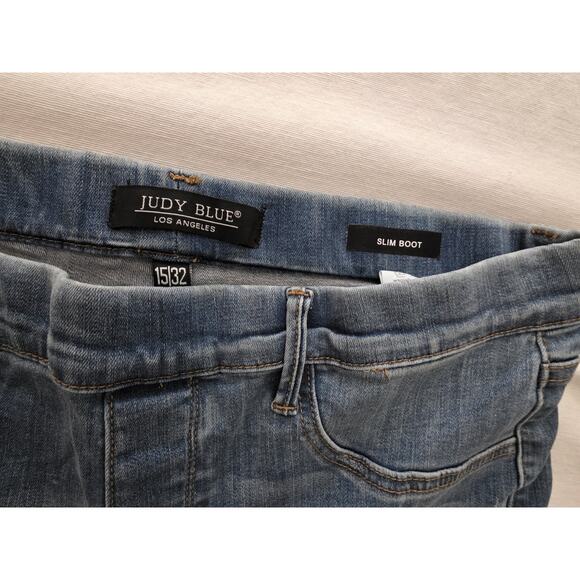 Judy Blue Los Angeles Slim Boot Jeans Womens Size 15|32 Pull On Denim - Picture 6 of 12